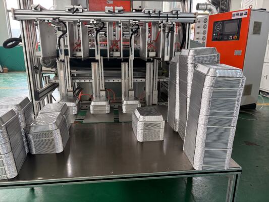 কেনা LK-T80 গোলাকার আকৃতি 8011 অ্যালুমিনিয়াম ফয়েল খাদ্য ধারক সিলভার রঙ তৈরীর মেশিন online manufacture