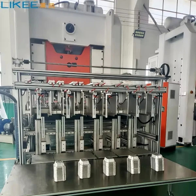 Mitsubishi পিএলসি অ্যালুমিনিয়াম ফয়েল কনটেইনার মেশিন 4 ~ 6 গহ্বর স্বয়ংক্রিয় খাওয়ানো সিস্টেম