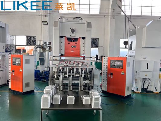 T80 অ্যালুমিনিয়াম ফয়েল কন্টেইনার মেশিন পুনর্ব্যবহারযোগ্য মসৃণ প্রাচীর আয়তক্ষেত্রাকার খাদ্য বেকিংয়ের জন্য